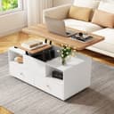 STILVORA Couchtisch Höhenverstellbarer Sofatisch mit Rollen, Wohnzimmertisch mit Schubladen Bild 2