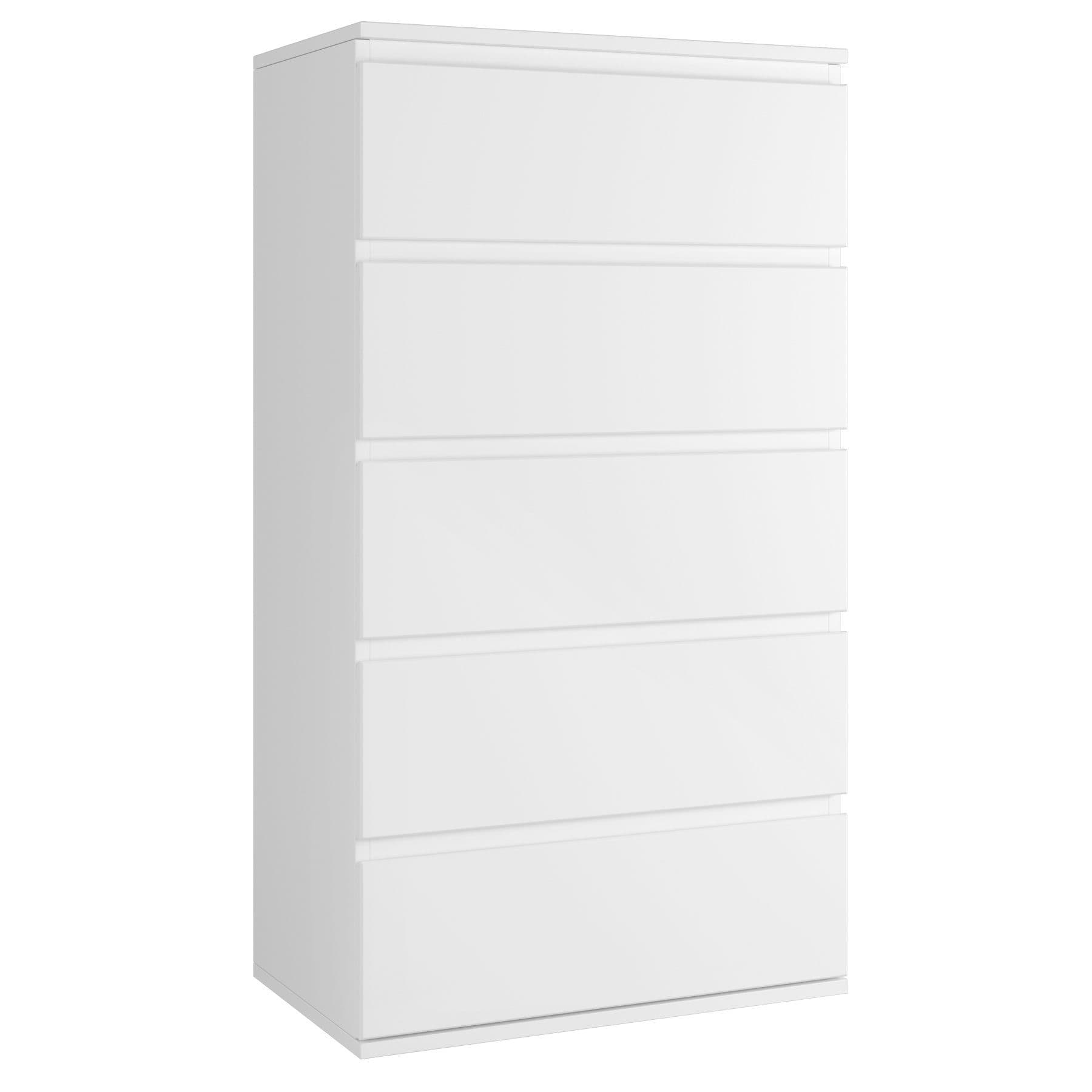 Homfa Kommode 5 Schubladen Weiß Holz 55x33x100cm - Bild 2