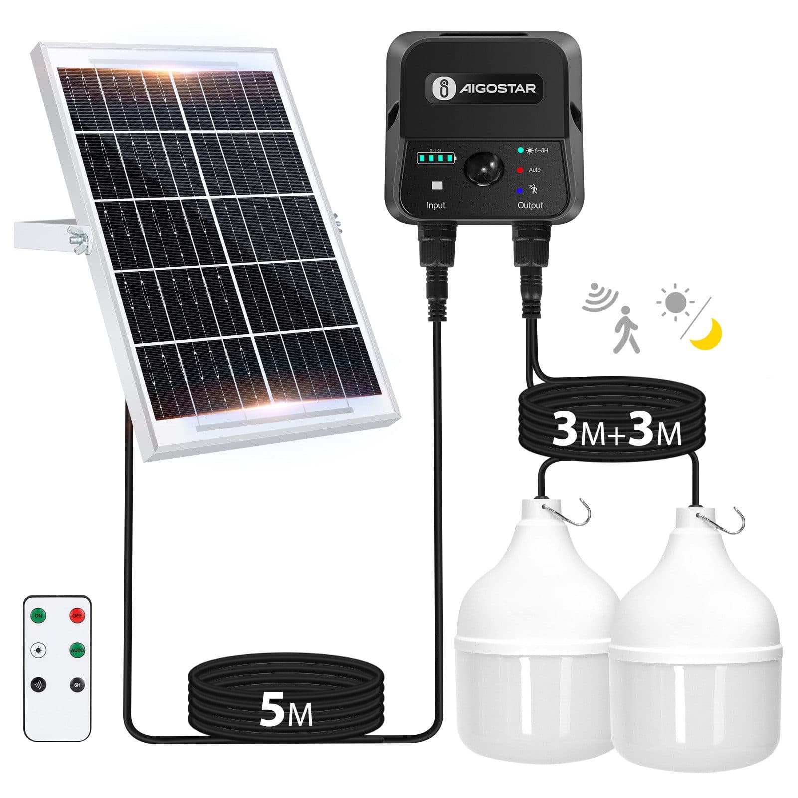 Aigostar LED Solarleuchte Außen 11m Kabel mit Fernbedienung - Bild 2
