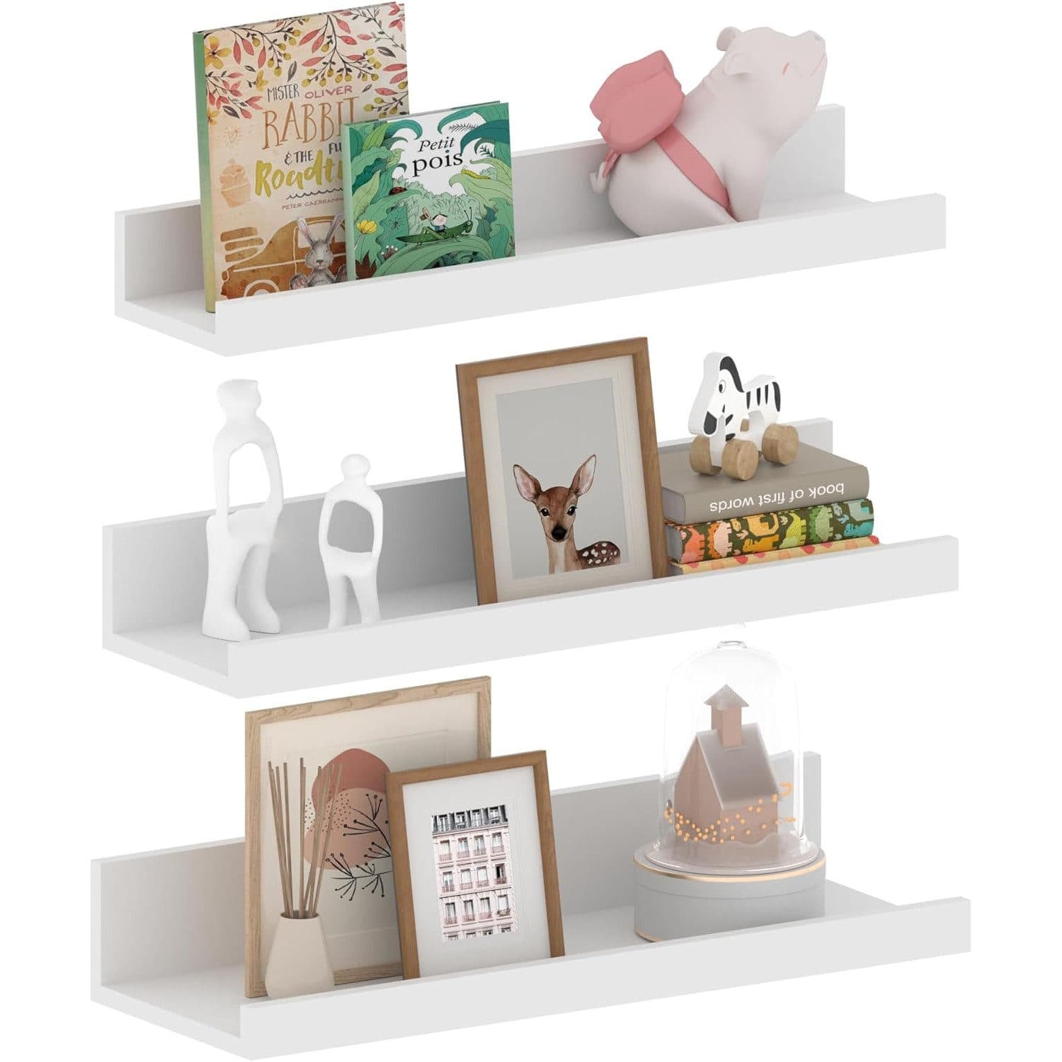 PFCTART Wandregal Wandboard ohne Bohren – 3er Set Acrylregal 27 cm Weiß - Bild 2