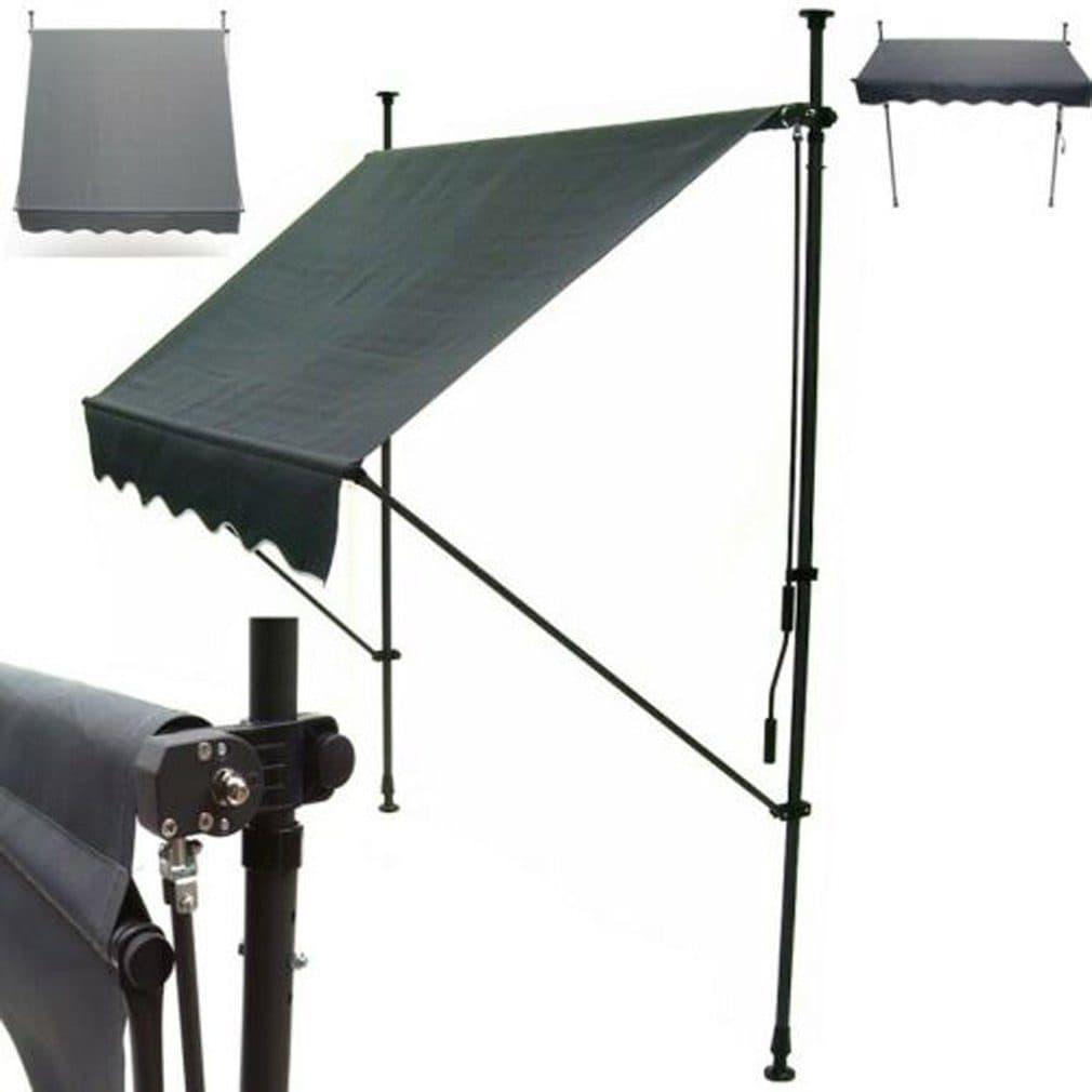 Apex Klemmmarkise 400cm anthrazit/beige mit Handkurbel - Bild 2