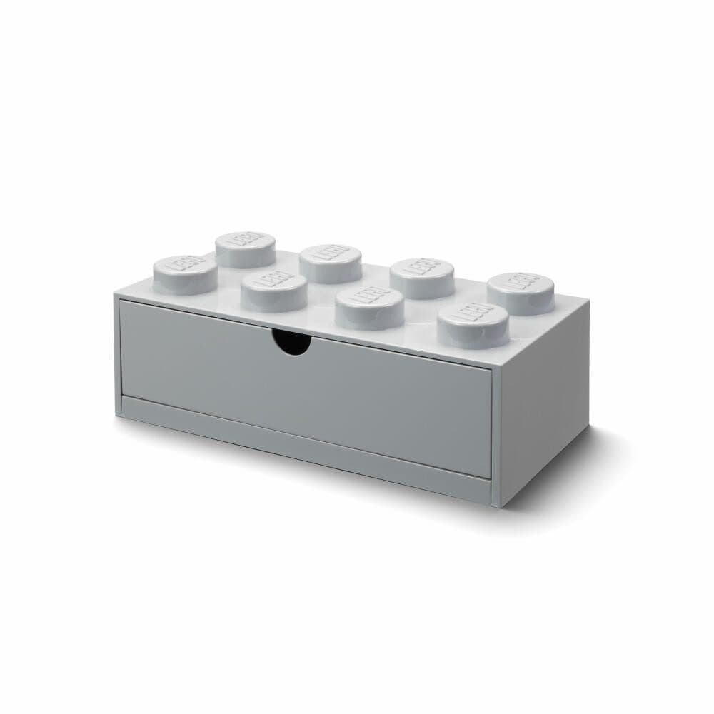 LEGO Schreibtischschublade 8 Aufbewahrungsbox Grau Noppen