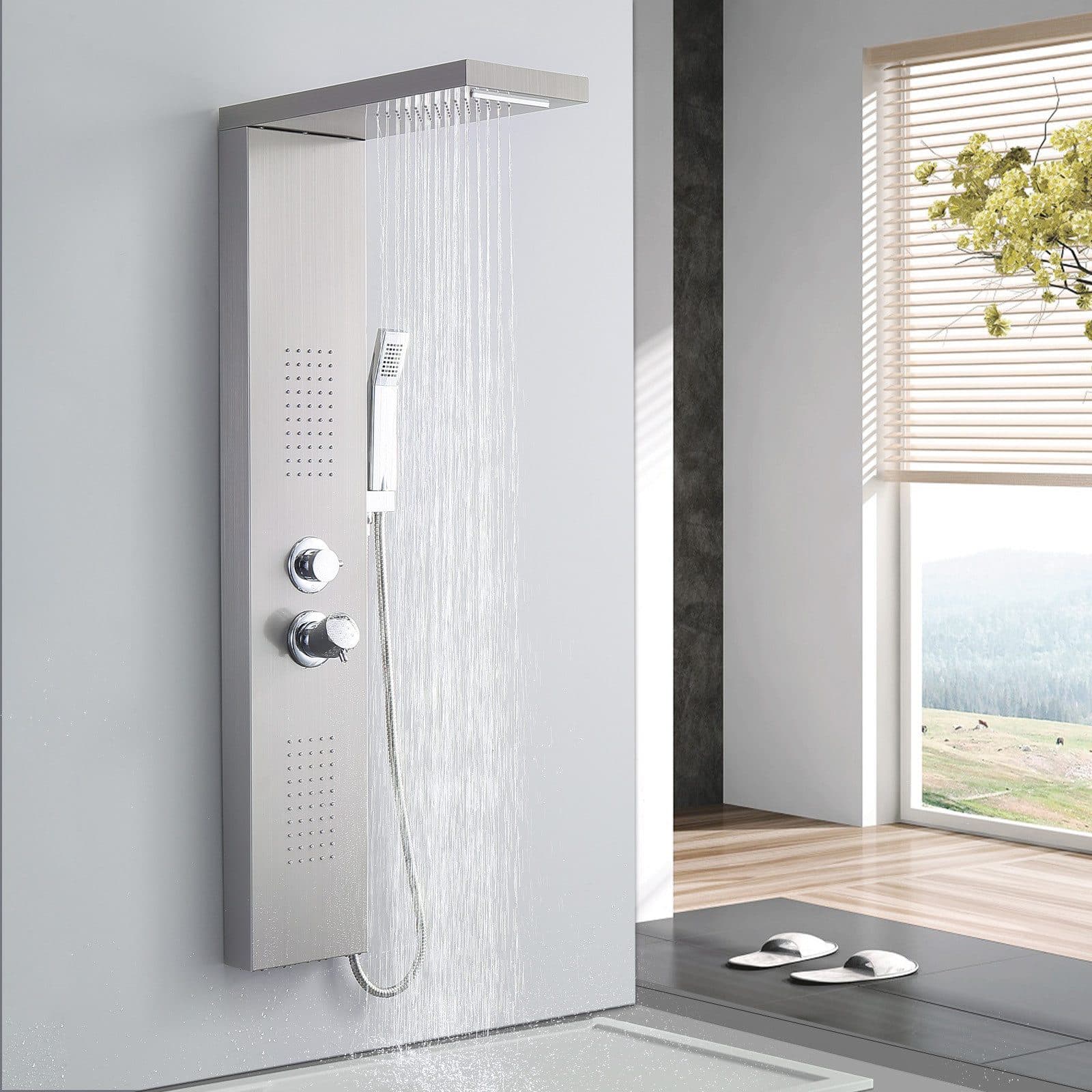 HOMELIVE Duschsystem Duschpaneel Regendusche 4-Funktion Edelstahl - Bild 2