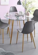 Glastisch OTTO HOME Miller Rund 100cm Braun Glas Eichefarben Bild 2