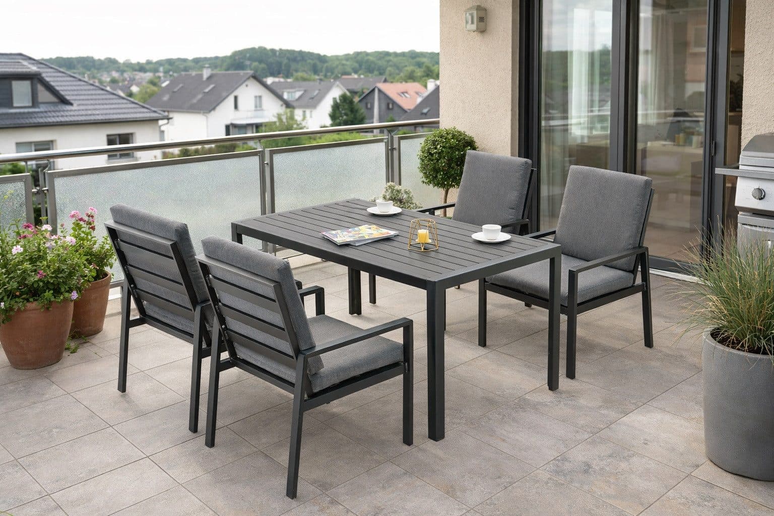 MeXo Gartenlounge-Set Aluminium 5-tlg. wetterfest für Terrasse & Outdoor - Bild 2