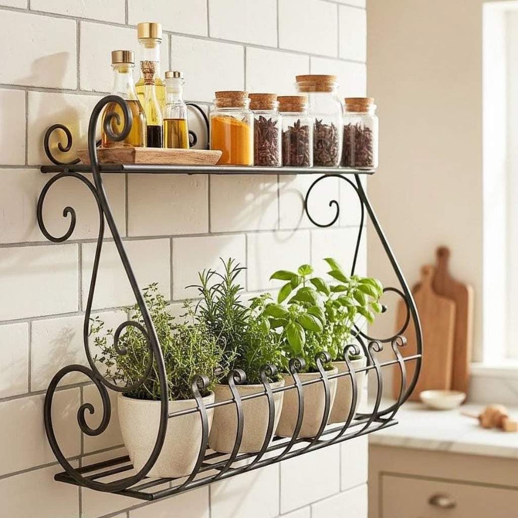 DanDiBo Sebino Küchenregal Wand Metall Schwarz Modern - Bild 2