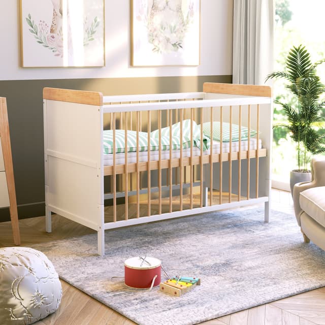 Baby-Delux Babybett Ella Weiß Kiefer mit Matratze