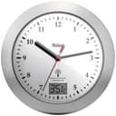 Mebus Funk-Wanduhr 41124 Weiß Schwarz Feuchtraumgeeignet mit Thermometer Bild 2