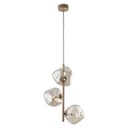 Licht-Erlebnisse Pendelleuchte UMERA 3-flammig Metall Rauchglas Beige Cognac Bild 2