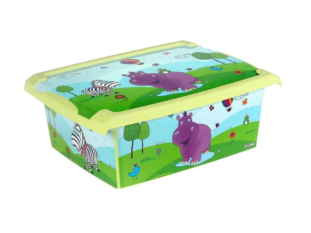 KiNDERWELT Hippo Spielzeugbox Fashion Box Grün - Aufbewahrungsbox mit Deckel