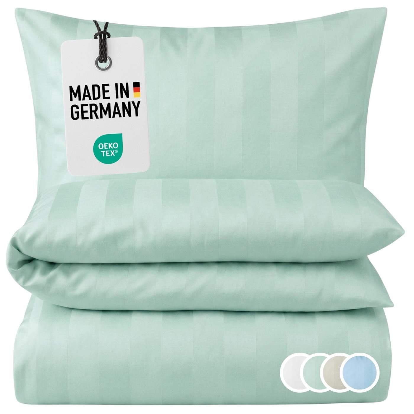 Carpe Sonno Damast Bettwäsche Set 2-tlg. 100% Baumwolle Elegantes Hotel-Design - Bild 2