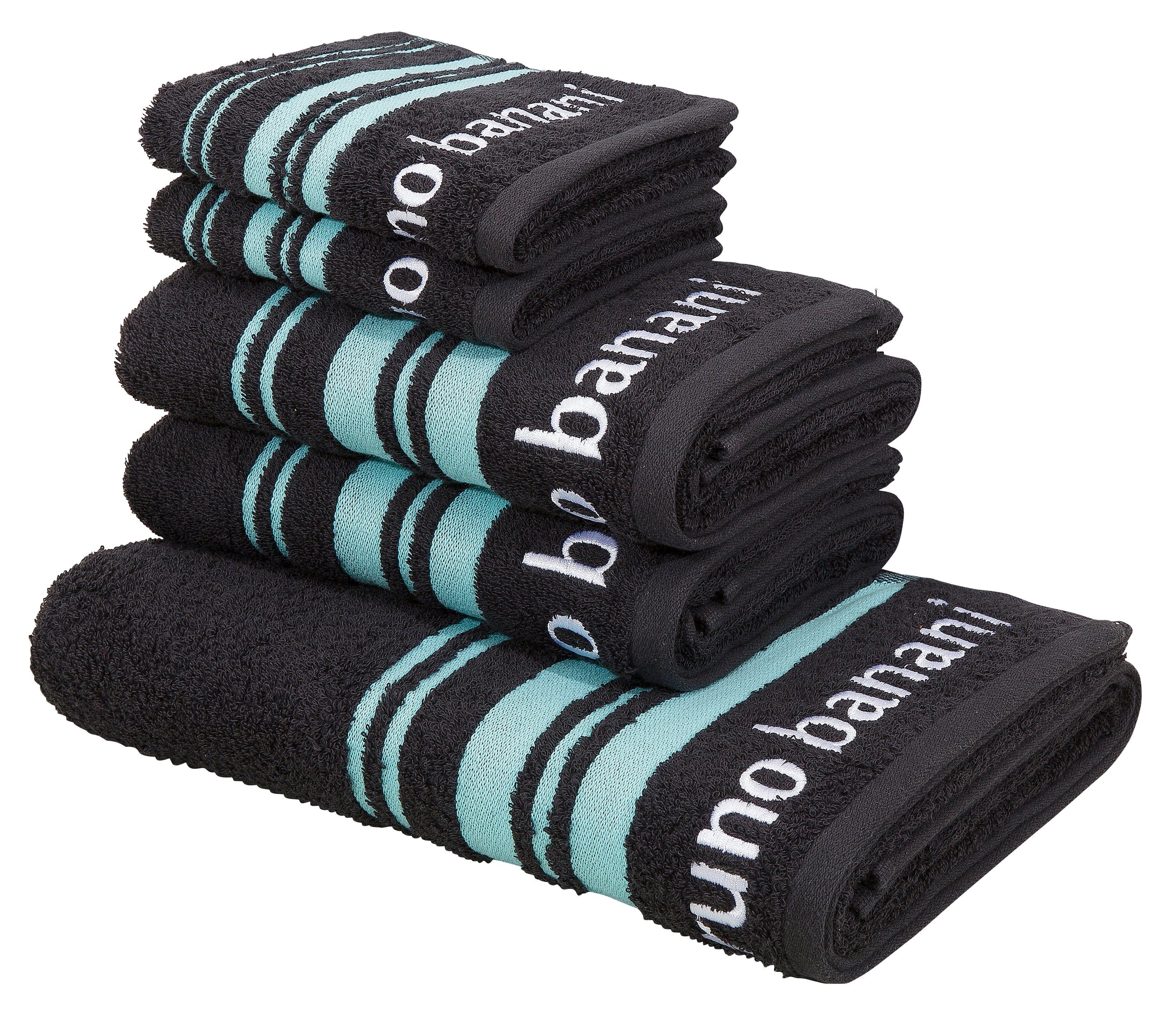 Bruno Banani Handtuch Set Daniel 5-tlg. Anthrazit Walkfrottee - Bild 2