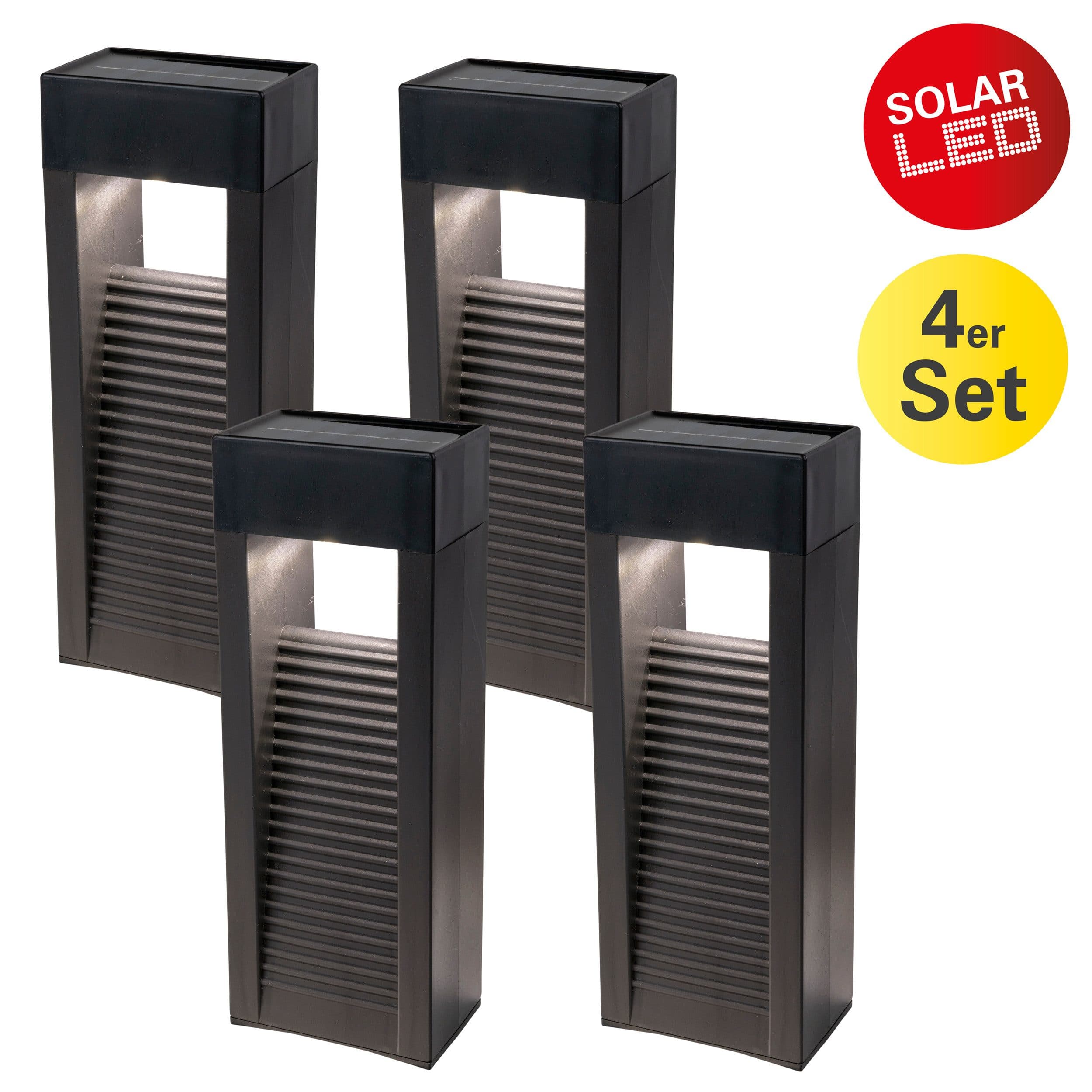 näve LED Solarleuchte Pulheim 4er Set Warmweiß Schwarz - Bild 2