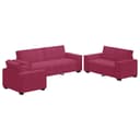vidaXL Sofa 3-tlg. Sofagarnitur mit Kissen Weinrot Samt Bild 2