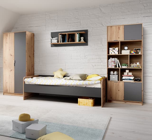 Jugendzimmer-Set mit Kleiderschrank, Bett, Regalen & optional Schreibtisch