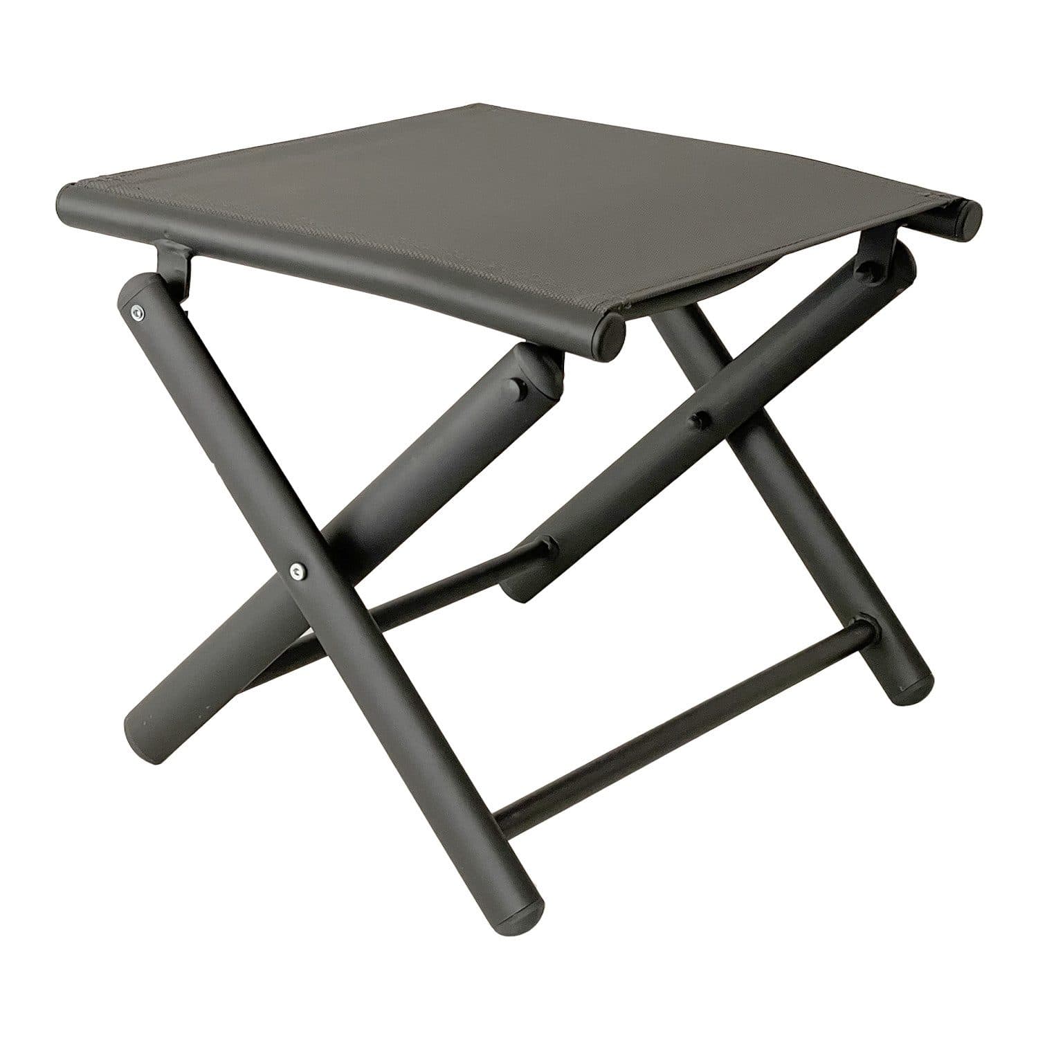 INDA-Exclusiv Armlehnstuhl Garten Klapphocker Metall - Textilen Anthrazit