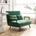 HOMCOM Schlafsofa Grün mit Bettfunktion und verstellbarer Rückenlehne Bild 2
