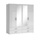 SCHLAFKONTOR Ivar Kleiderschrank mit Spiegel weiß 180cm Bild 2