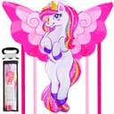 JOYIN Einhorn-Drache Rosa 100x110 cm mit 80m Schnur Bild 2