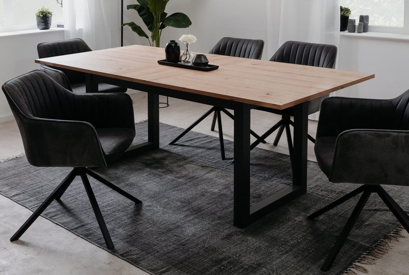 Furn.Design Esstisch Malta Ausziehbar Anthrazit Eiche - Bild 2