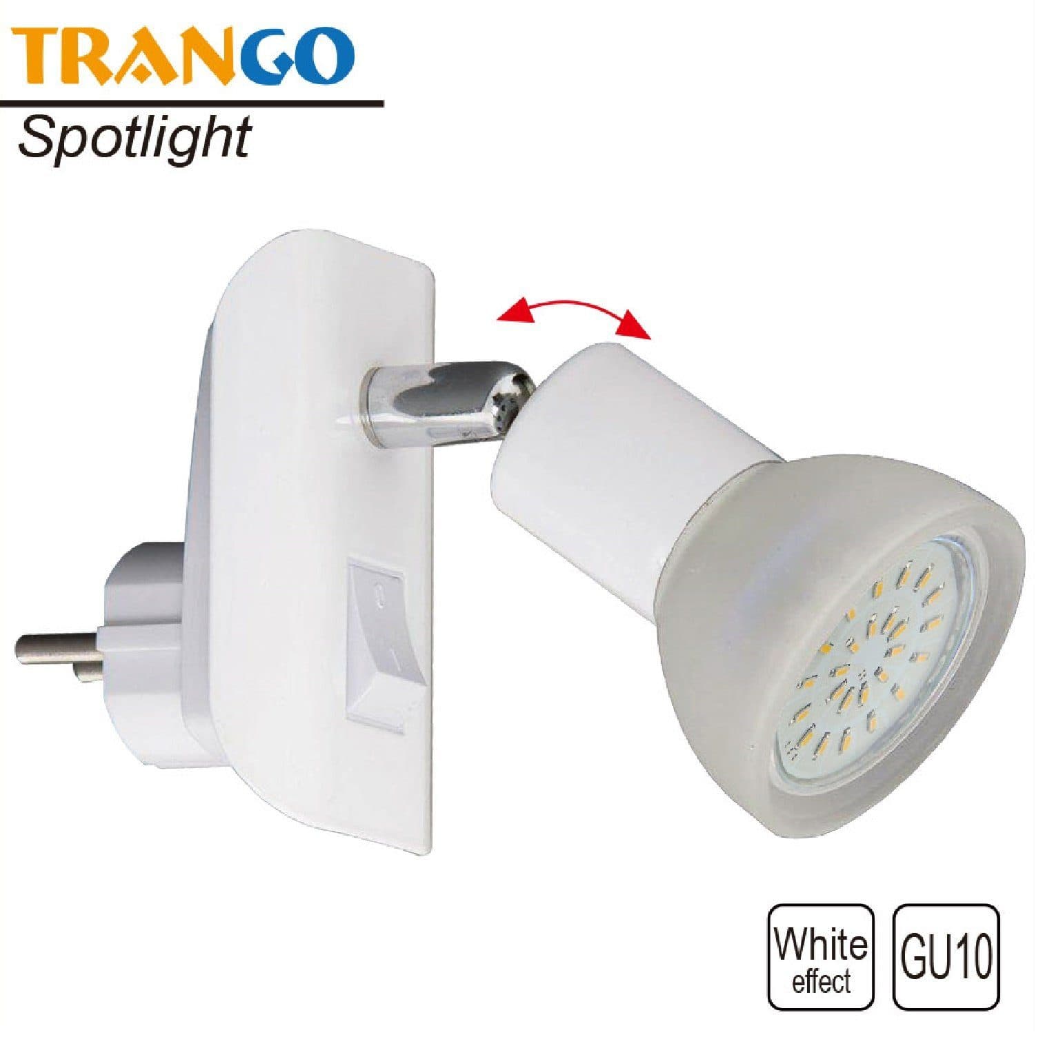 TRANGO LED Steckdosenleuchte Weiß GU10 mit Schalter - Bild 2