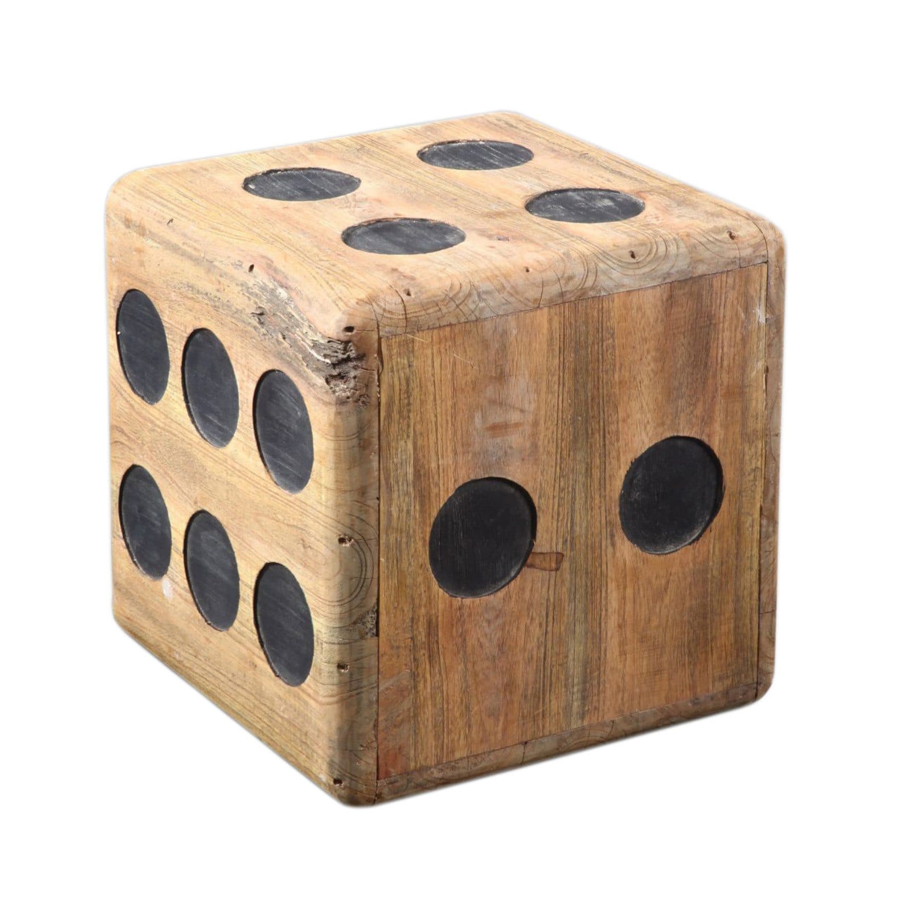 More2Home Beistelltisch Würfel Teak-Holz Natur 40 cm