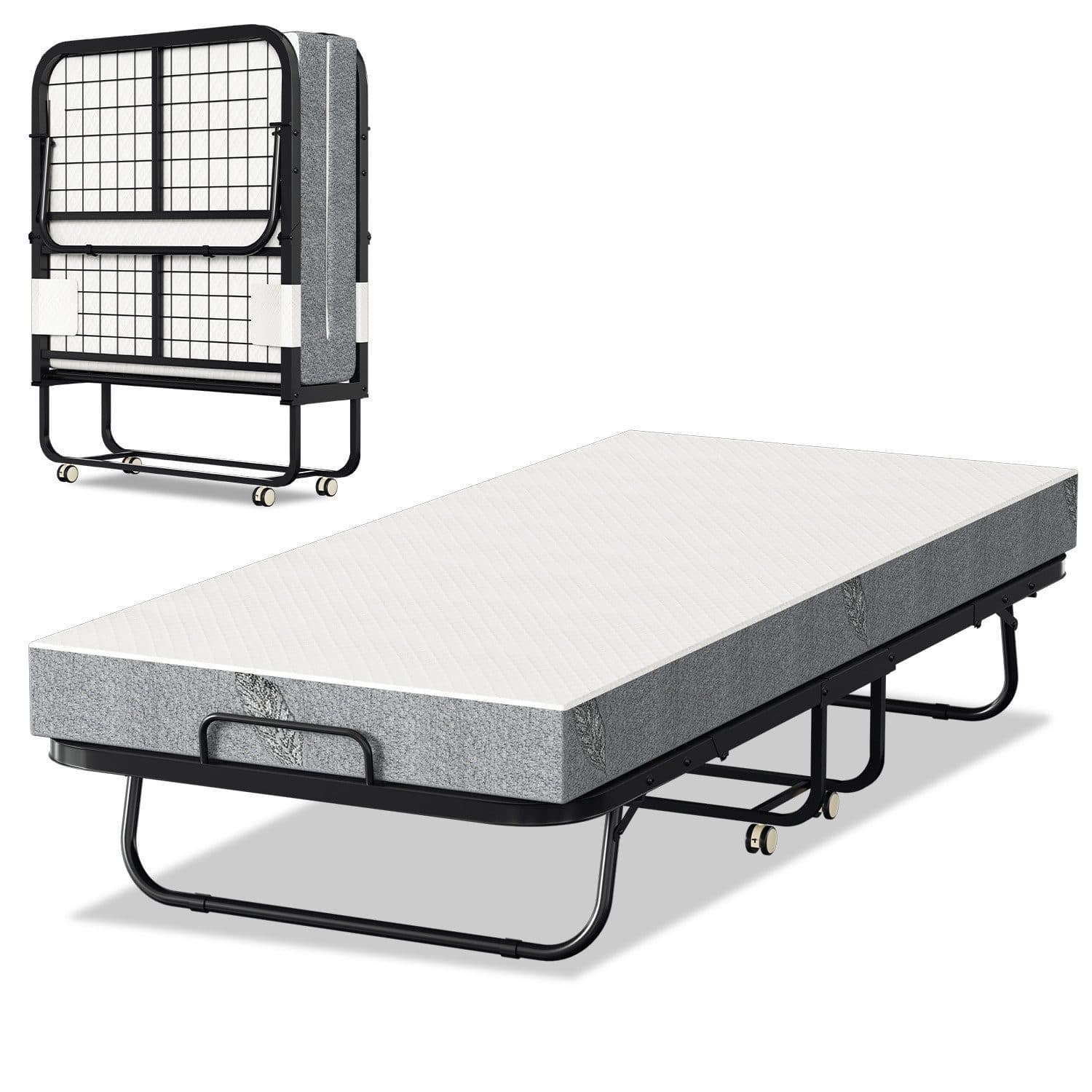 Clanmacy Gästebett Klappbar 13 cm Dicke Matratze 200x90cm - Bild 2