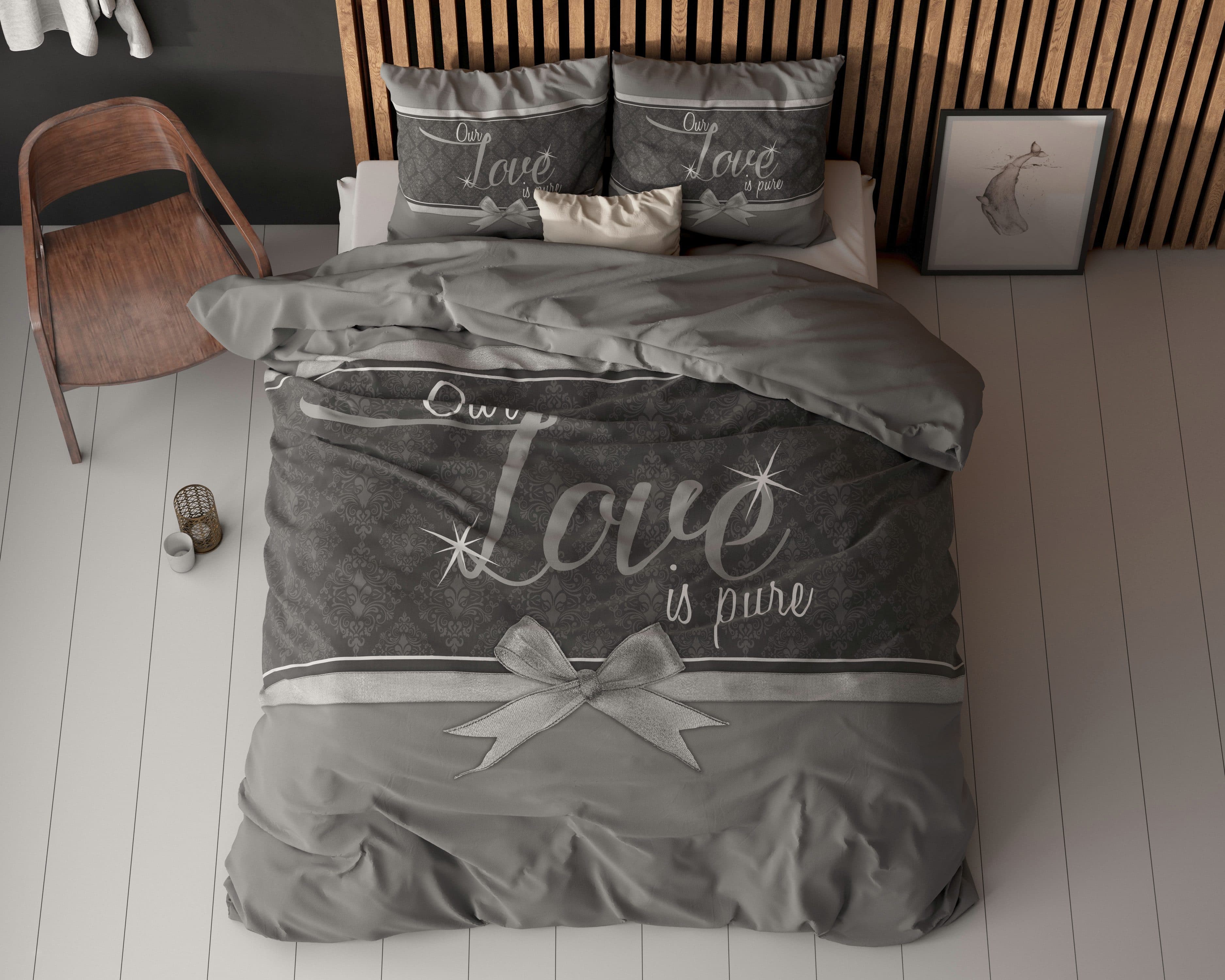 Sitheim-Europe Bettwäsche Pure Love Grau Mikrofaser 3-teilig - Bild 2