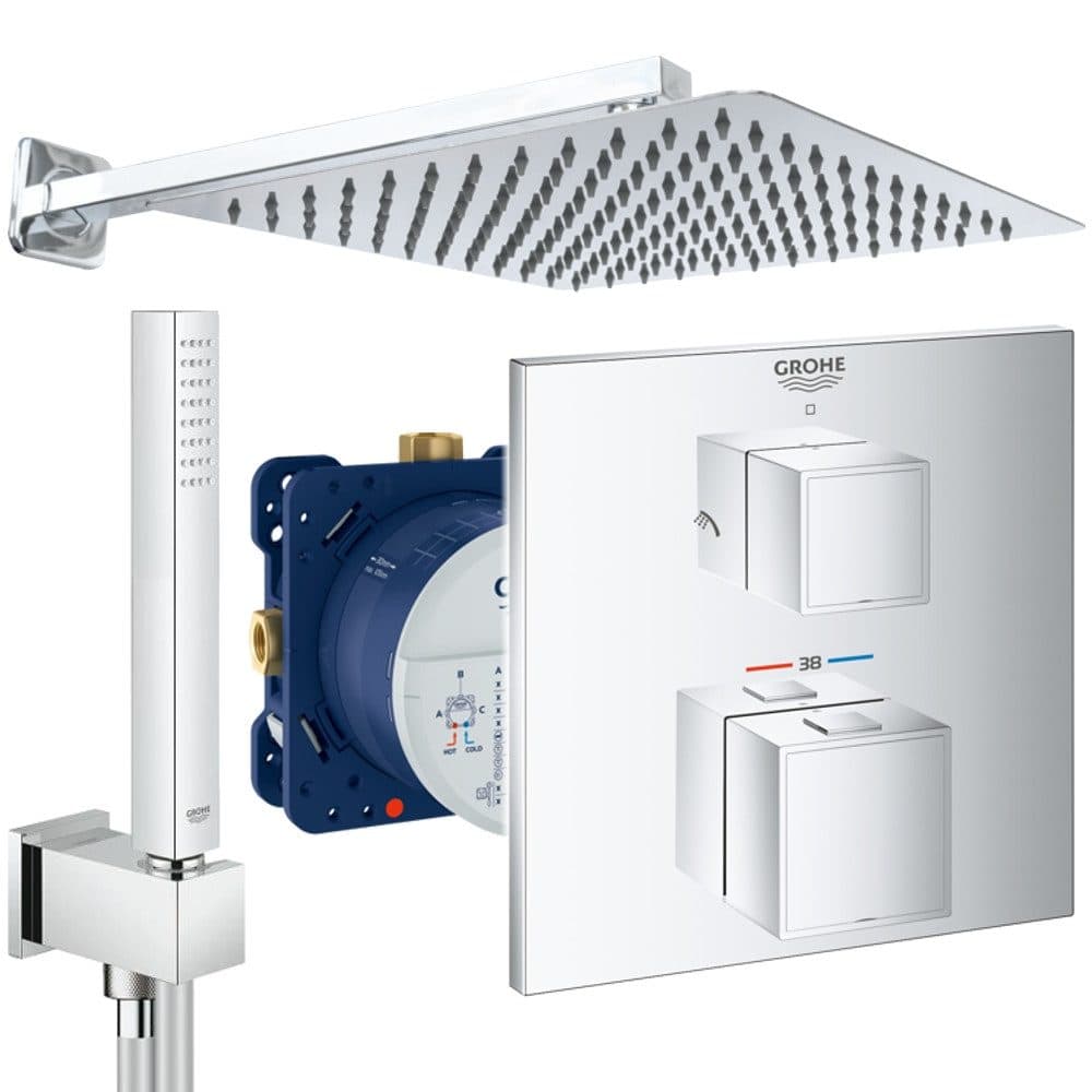 Grohe und Jowi Duscharmatur Grohtherm Cube Thermostat Regendusche Unterputz