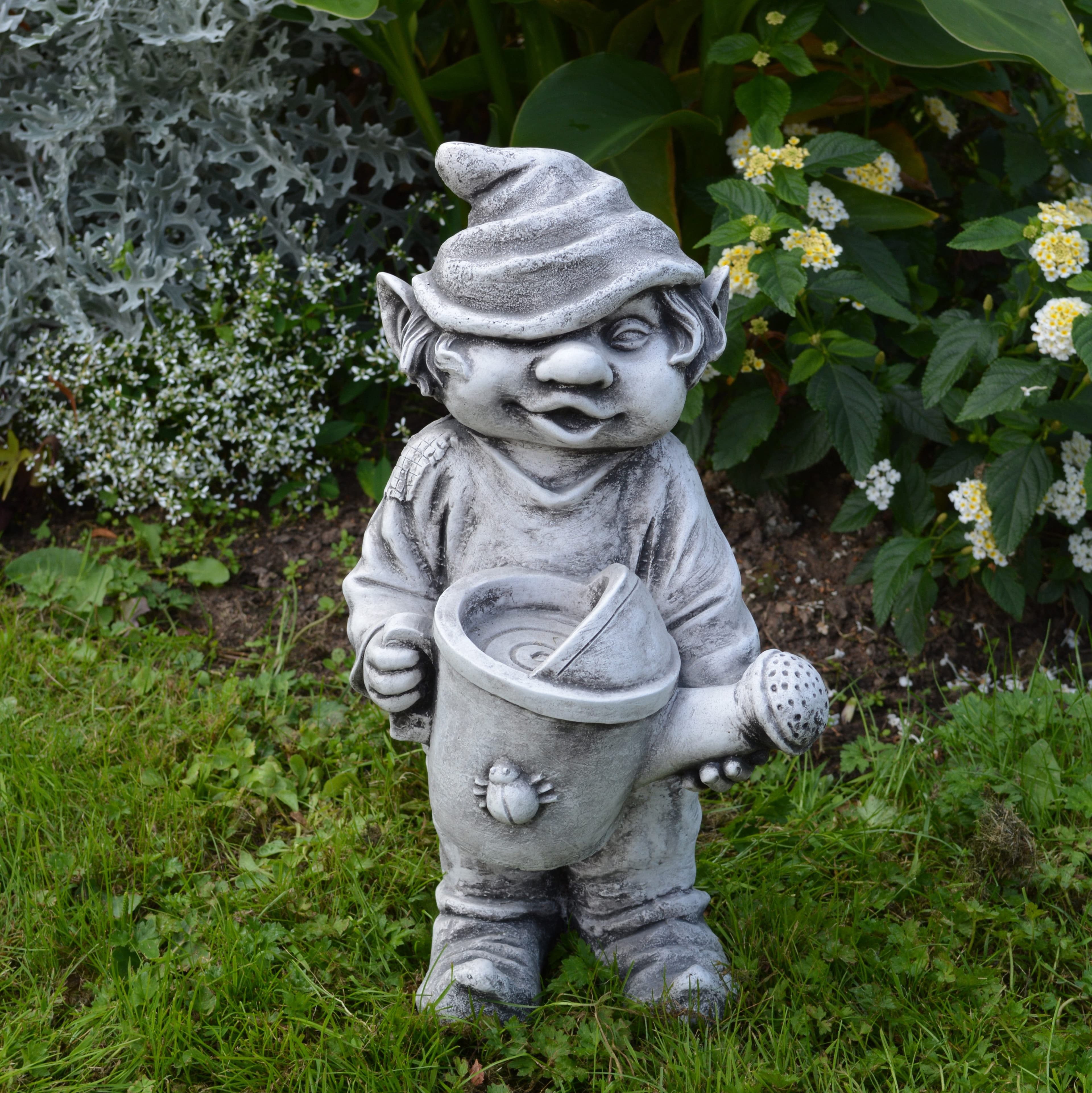 gartendekoparadies.de Gartenfigur Gnom Blumenfreund Steinfigur - Bild 2