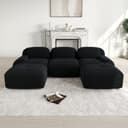 BBWL 3-Sitzer Modulares U-Sofa Schwarz Cord Bild 2