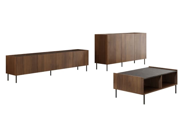 MIRJAN24 Wohnzimmer-Set Tewos mit Schwarzen Metallfüßen