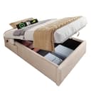 Flieks Polsterbett 90x190 Hydraulisch Beige Leinen Bild 2