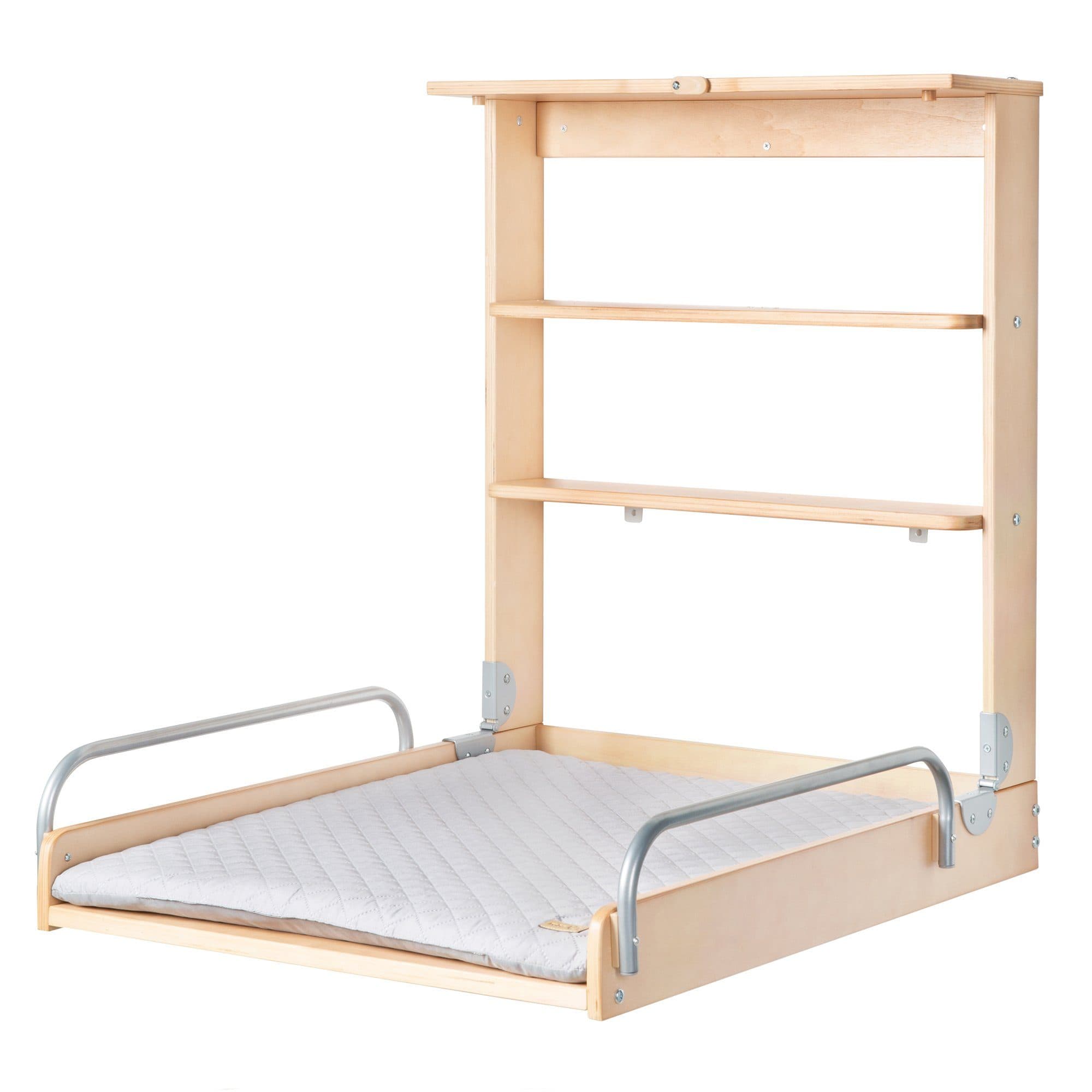 roba Wandwickelregal Klappbar Inkl. Wickelunterlage Grau Beige Natur - Bild 2