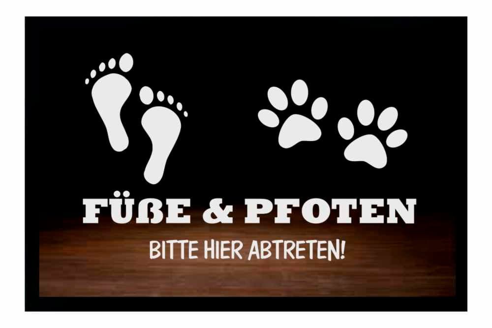 Ladreas Fußmatte Schmutzfangmatte Füße Pfoten Bitte hier abtreten F308