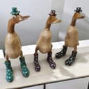 Kinaree Dekofigur Holz Ente mit Gummistiefel und Hut Bild 2
