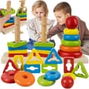 KRUZZEL Stapelspielzeug Holzspielzeug 15-tlg. Bunt Bild 2