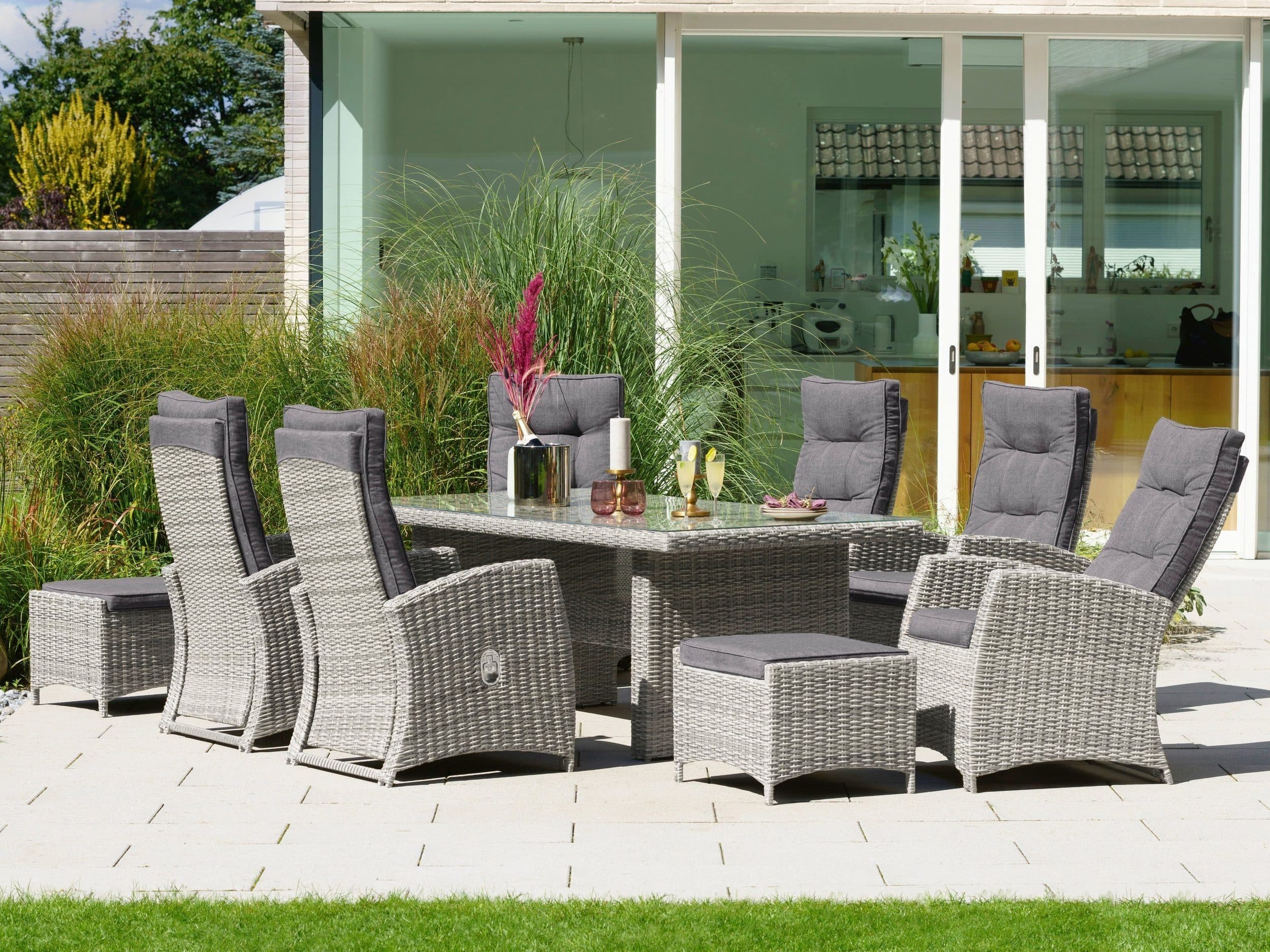 Garten-Essgruppe KONIFERA Monaco Grau Polyrattan - Bild 2