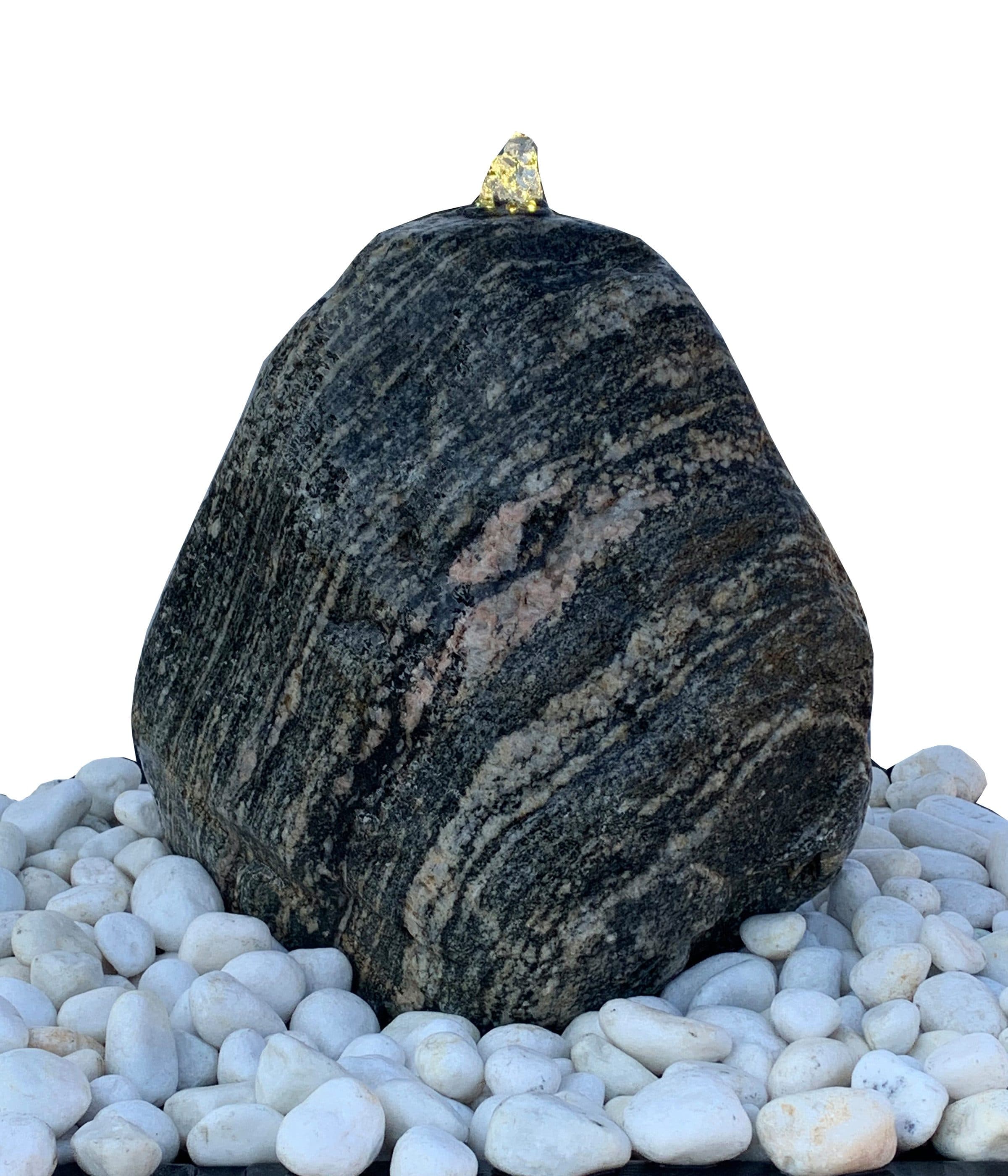 Dehner Granit-Gartenbrunnen River Rock mit LED-Beleuchtung Grau - Bild 2