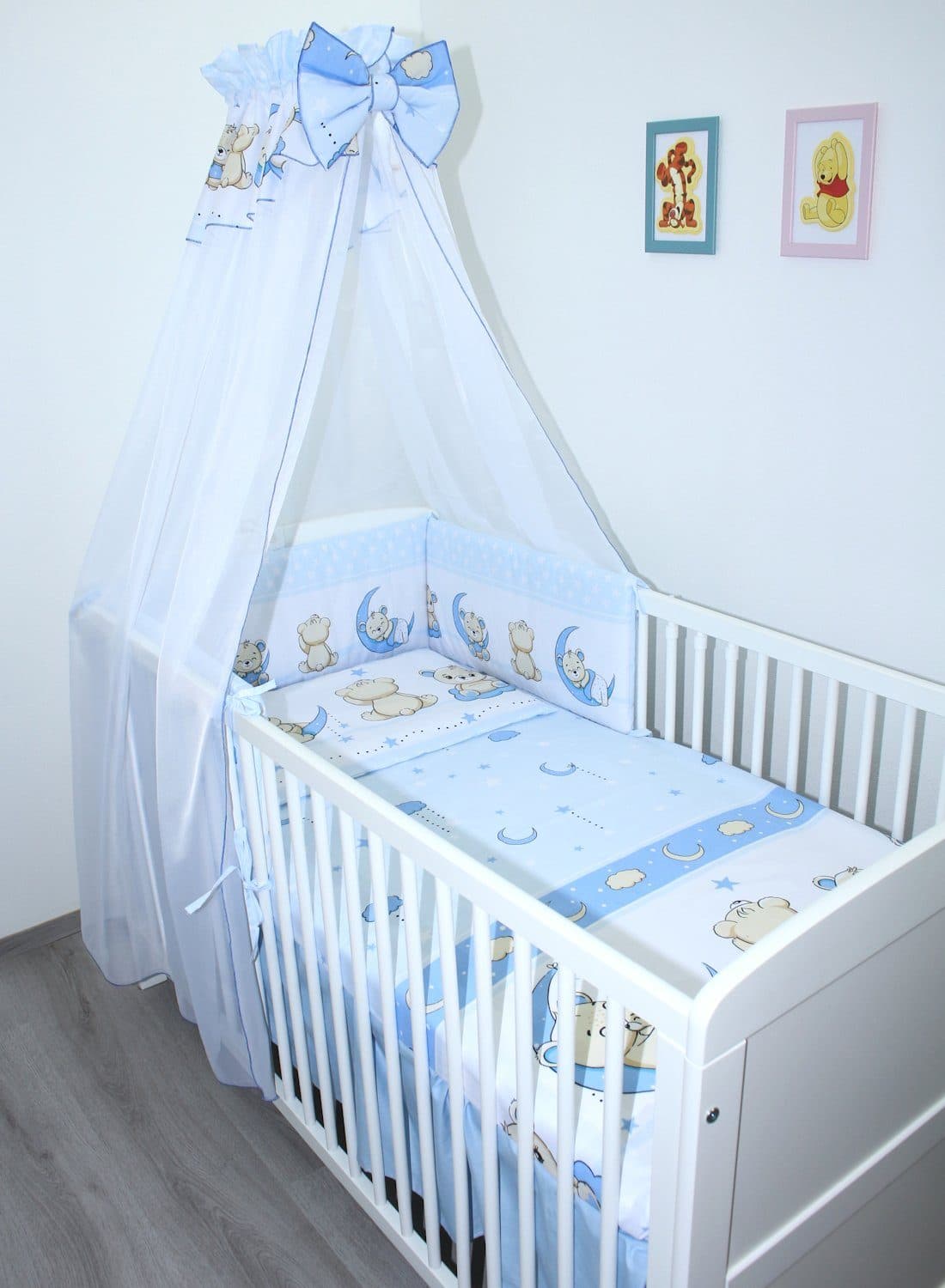 Primawela Babybettwäsche 6-teiliges Set mit Chiffonhimmel Blau - Bild 2