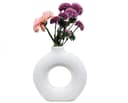Yudu Tischvase Blumenvase rund Design Keramik sandig Bild 2