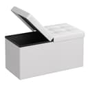 SONGMICS Sitzhocker mit Stauraum Wolkenweiß PVC-Kunstleder Bild 2
