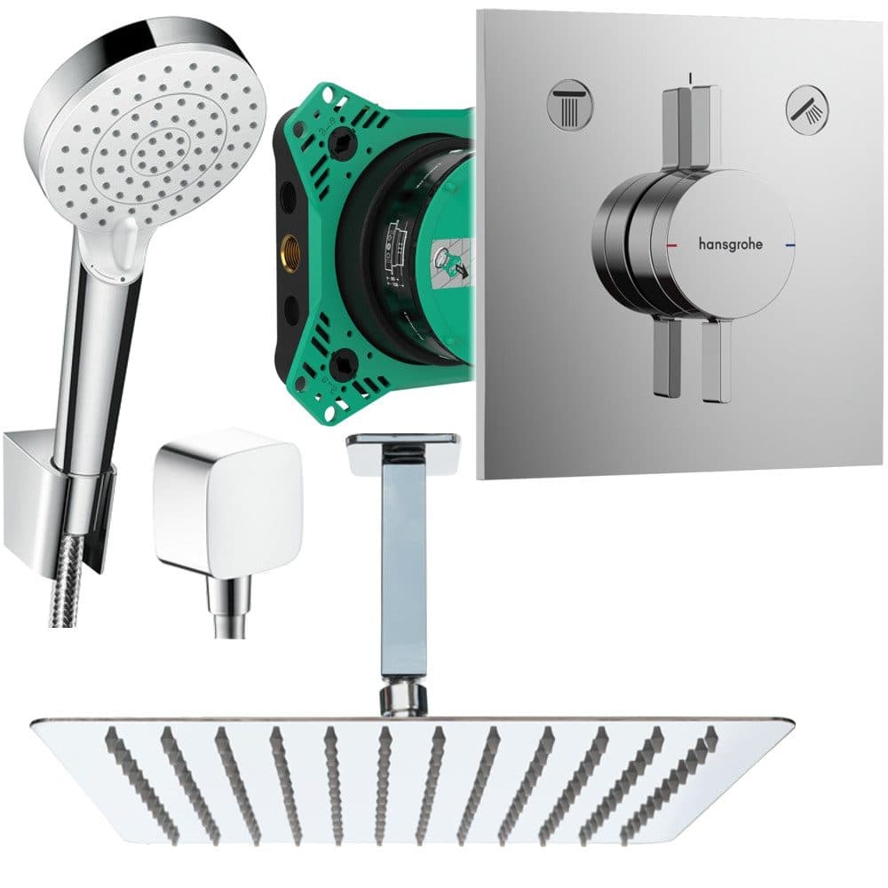 Hansgrohe und Jowi Duscharmatur Unterputz Duschsystem DuoTurn E Edelstahl