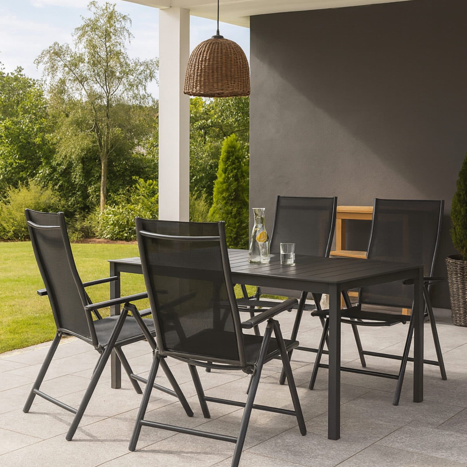 Progarden Klappstuhl 4er Set Anthrazit mit verstellbarer Lehne - Bild 2