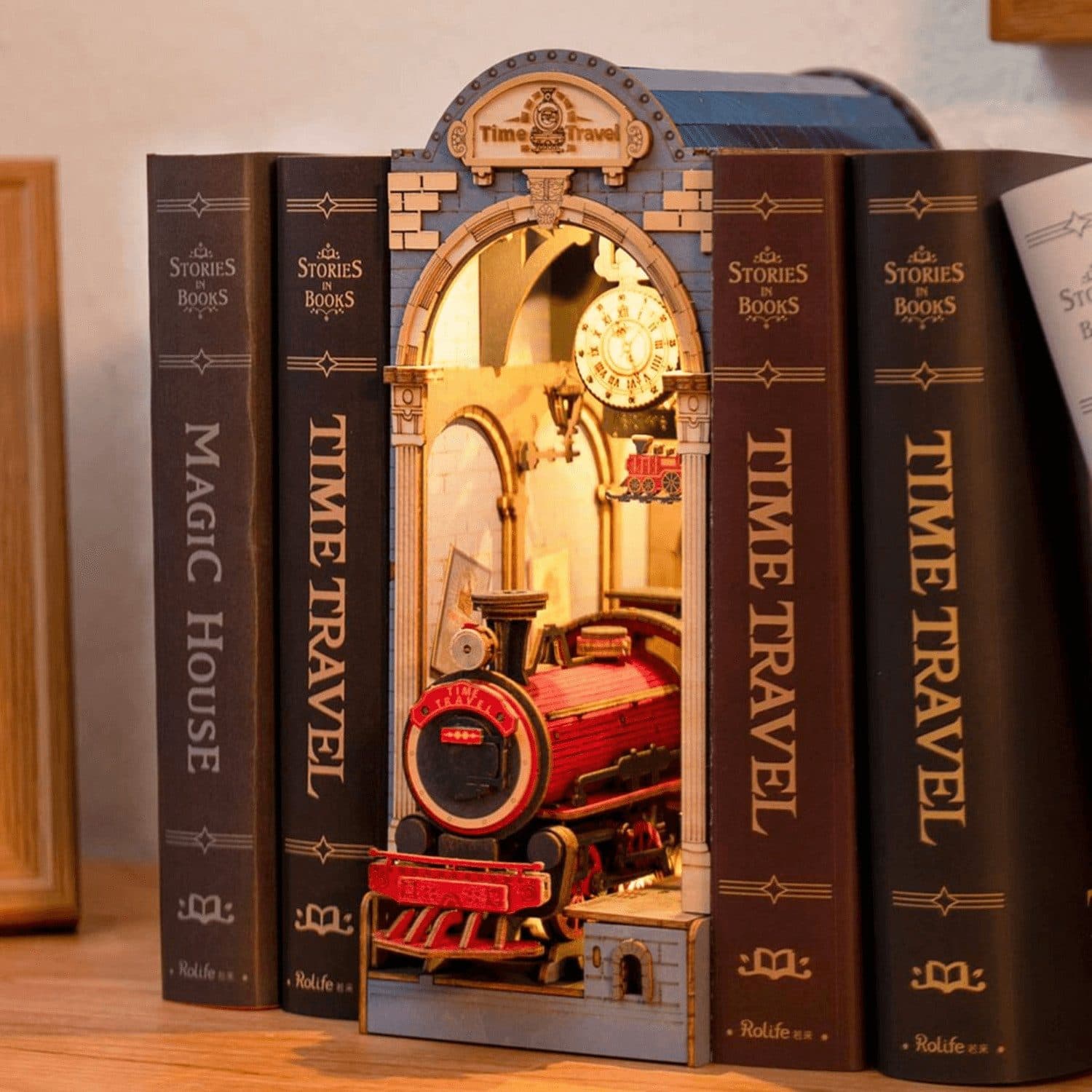 Robotime 3D-Puzzle Zeitreise Diorama Rolife Book Nook 258 Teile - Bild 2