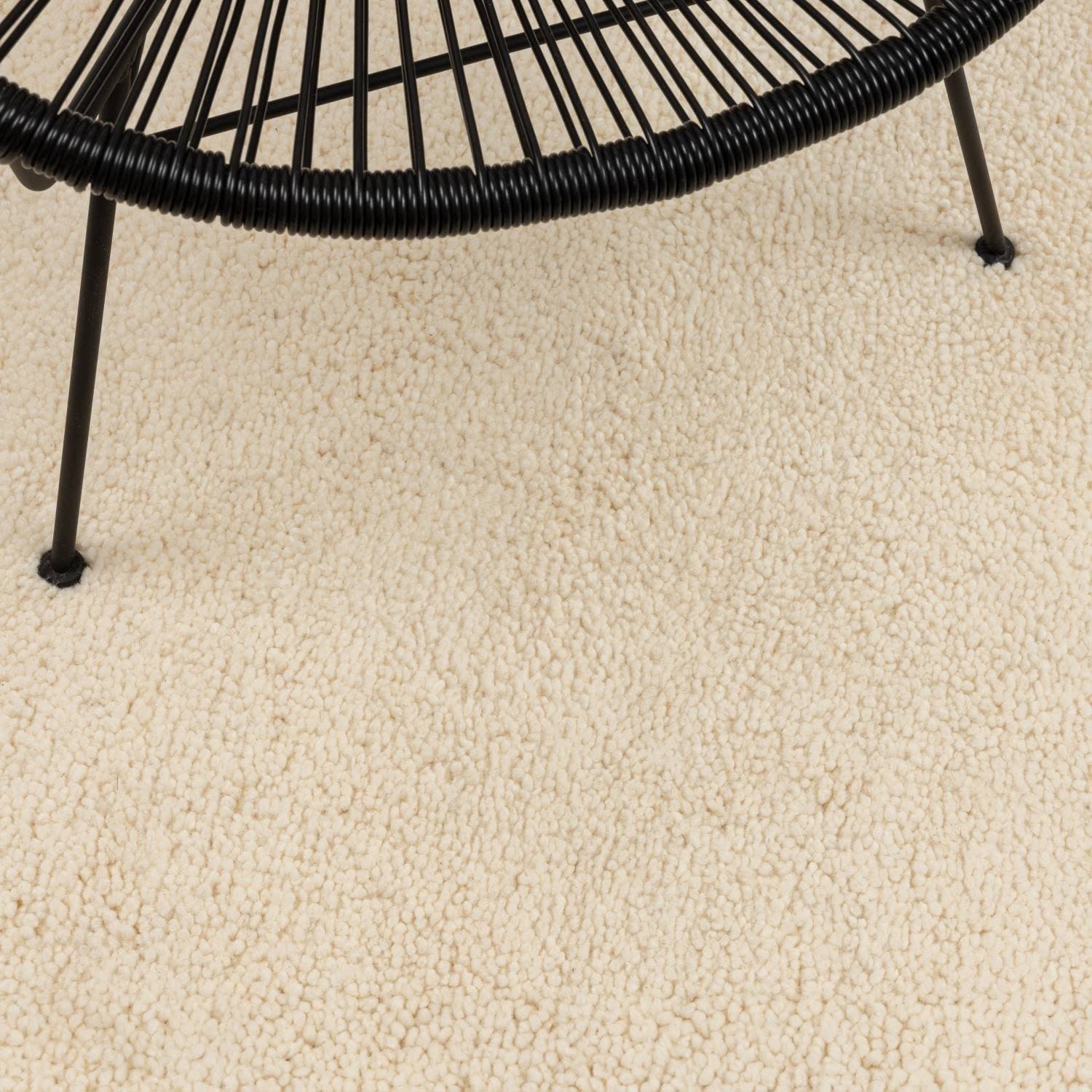 RUG N' ROLL Wollteppich Super Berber simple Weiß Handgeknüpft - Bild 2