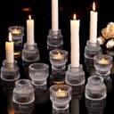 FELIXLEO Teelichthalter 12er Pack Klare Glas Kerzenhalter Hochzeit Tischdeko Bild 2