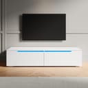 SONNI Lowboard TV Lowboard Hängend Hochglanz Weiß 140x35x30cm mit LED-Beleuchtung Bild 2