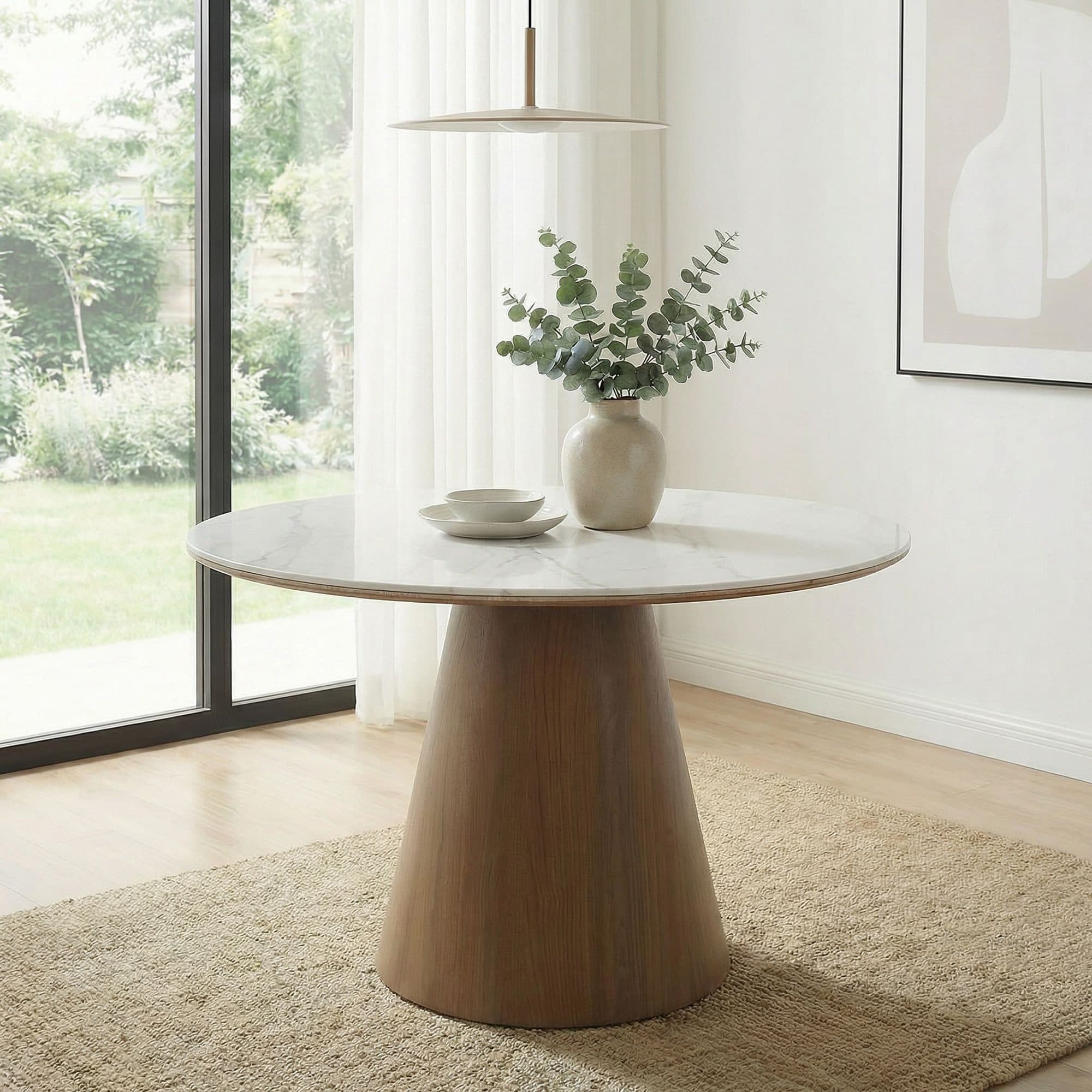 FINEBUY Esstisch rund 120cm Marmor Optik Braun - Bild 2