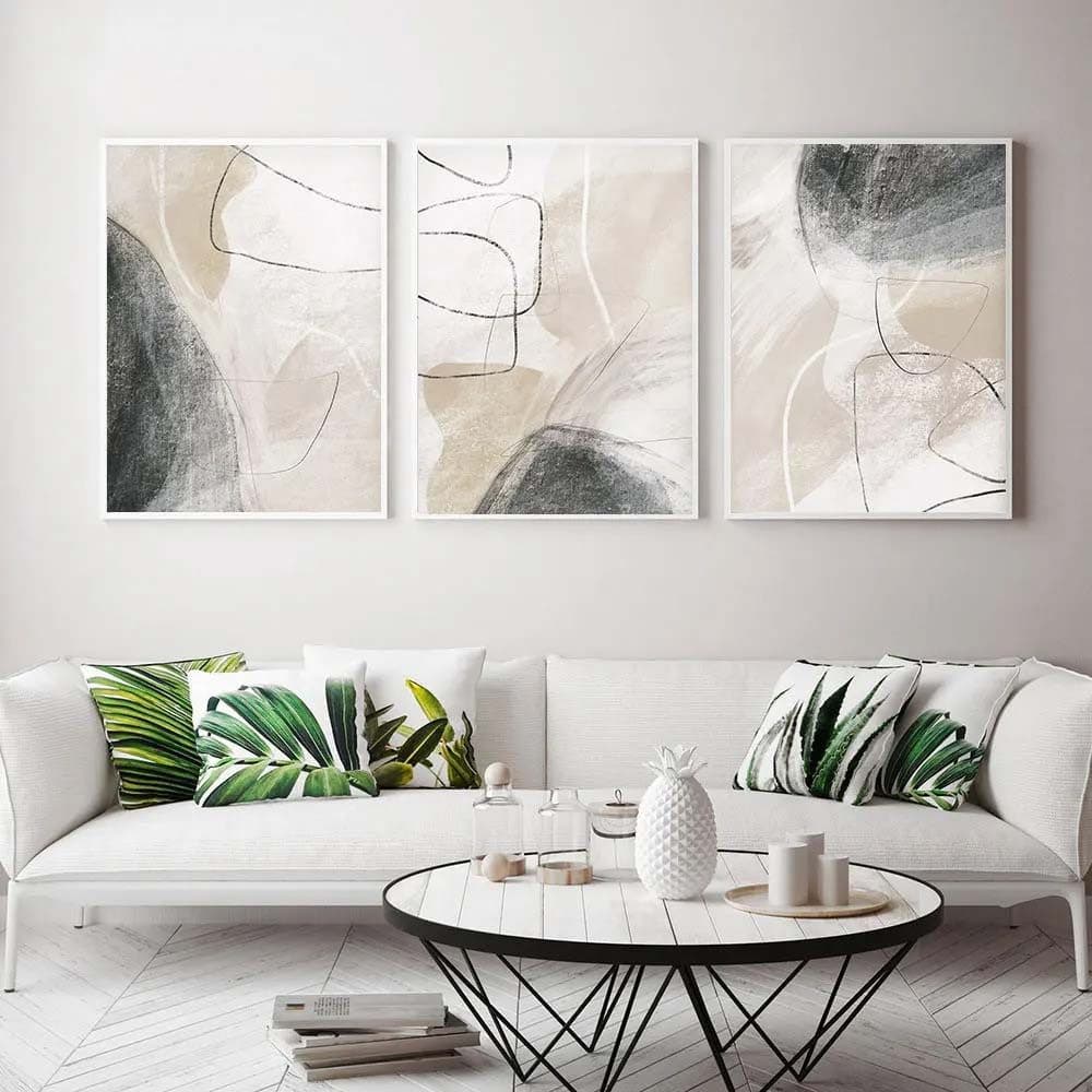 trends for living Wandbild 3er Set Abstrakt Wandbilder Bilder Ohne Rahmen Wanddeko - Bild 2